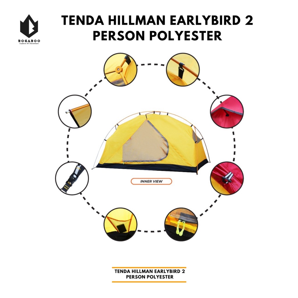 Tenda Hilman Earlybirds - Tenda Kapasitas 2 Person - tenda waterproof - tenda double layer