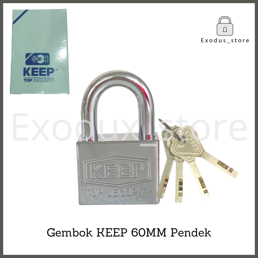 Kunci gembok pagar KEEP 60 MM leher pendek / gembok pager anti maling anti karat