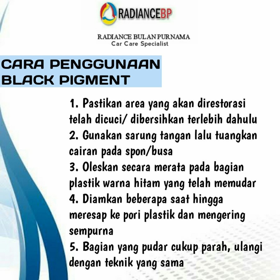 Penghitam Body Motor Mobil Dasbor Trim Fender Plastik Black 50ML