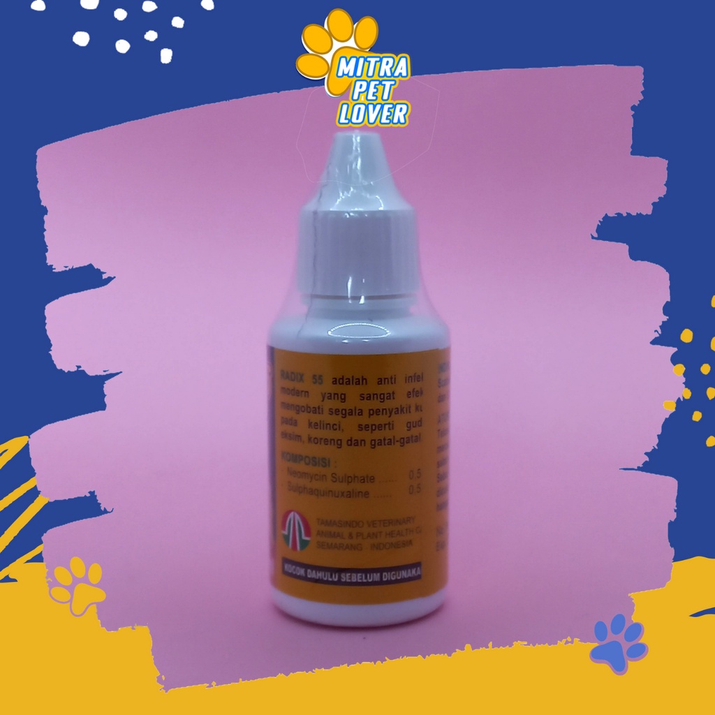 OBAT SCABIES KELINCI - RADIX 30 ML ORIGINAL - ATASI KUDIS EKSIM KORENG GATAL &amp; ANTI INFEKSI KULIT PADA RABBIT - MURAH GARANSI ASLI KUALITAS - EFEKTIF - PET ANIMAL HEALTHCARE &amp; VETERINARY TAMASINDO KESEHATAN &amp; VITAMIN TERNAK HEWAN MITRAPETLOVER