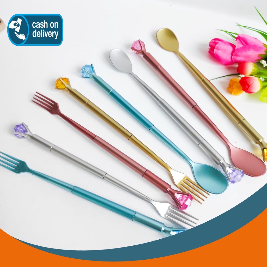 

PULPEN GEL SENDOK GARPU KRISTAL PEN ALAT TULIS BOLPOIN ALAT MAKAN UNIK IMUT MURAH PEN GEL KARAKTER LUCU MURAH PENA