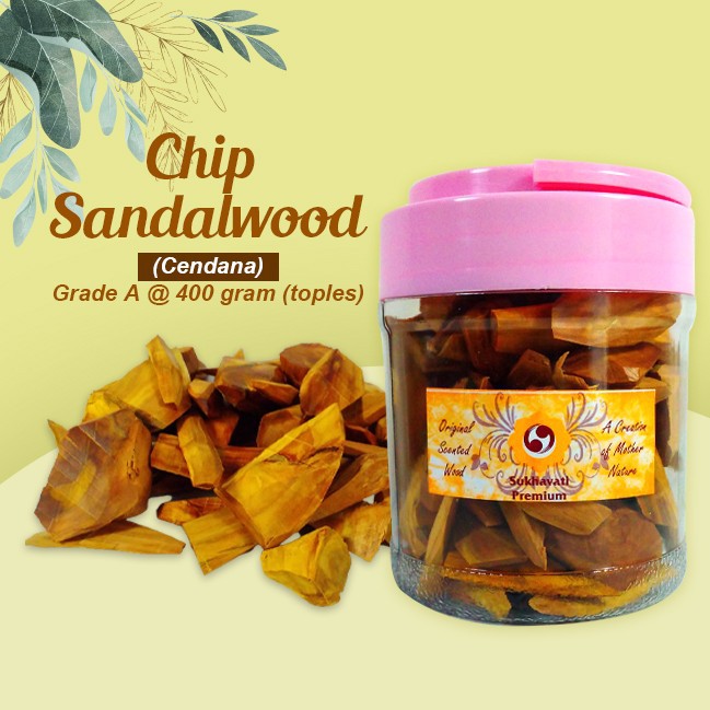 Chip Sandalwood (Cendana) Grade A @ 400 gram (toples)