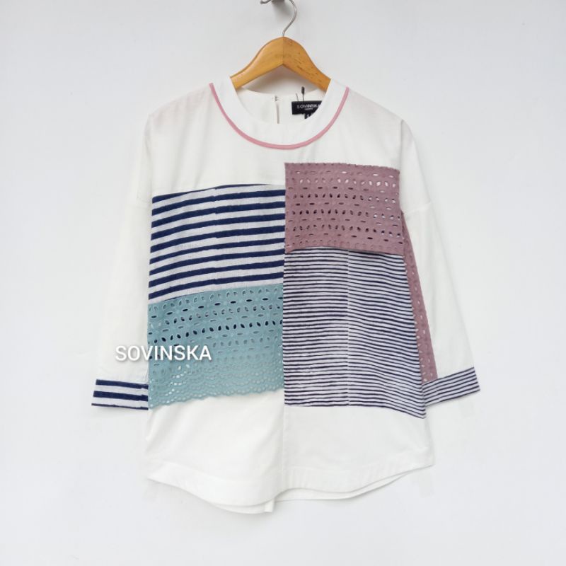 Atasan LB 14 Putih Blus Blouse Baju Kerja Wanita modern