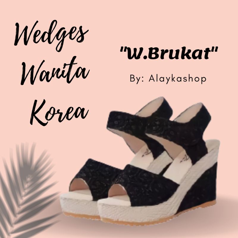 AS/W.Brukat /sepatu wedges/sepatu high heels wanita /sepatu wanita modern