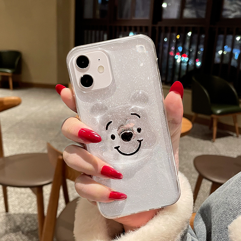 Case Bahan TPU Motif Beruang Untuk iPhone 13 13pro 13prm 11 7Plus 8Plus Xr XS 13 12 Pro Max