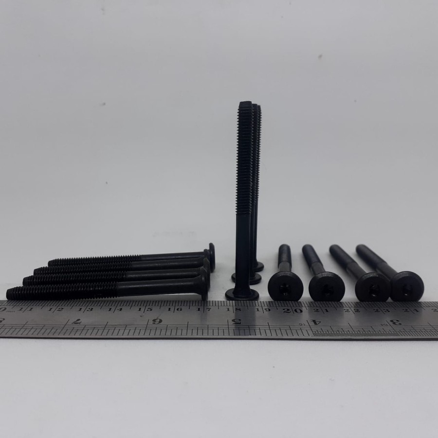 BAUT JCBC M6X70 HITAM BAUT FURNITURE BAUT DIPAN BAUT JCBC M6 X 70 BAUT JCBC 7CM BAUT KNOCK DOWN FURN