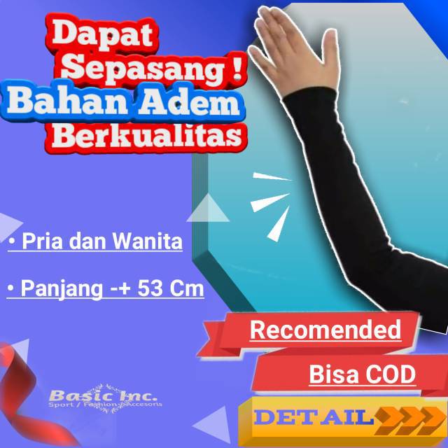 Manset Tangan Pria Manset Pria Manset Hitam Deker Tangan Panjang Perlengkapan Aksesoris Olahraga