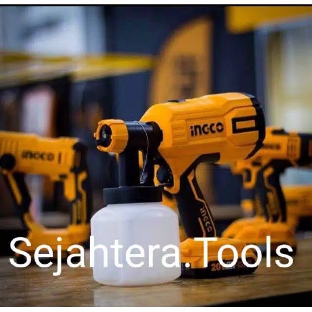 Spray gun baterai cordless tanpa listrik semprotan cat INGCO UNIT
