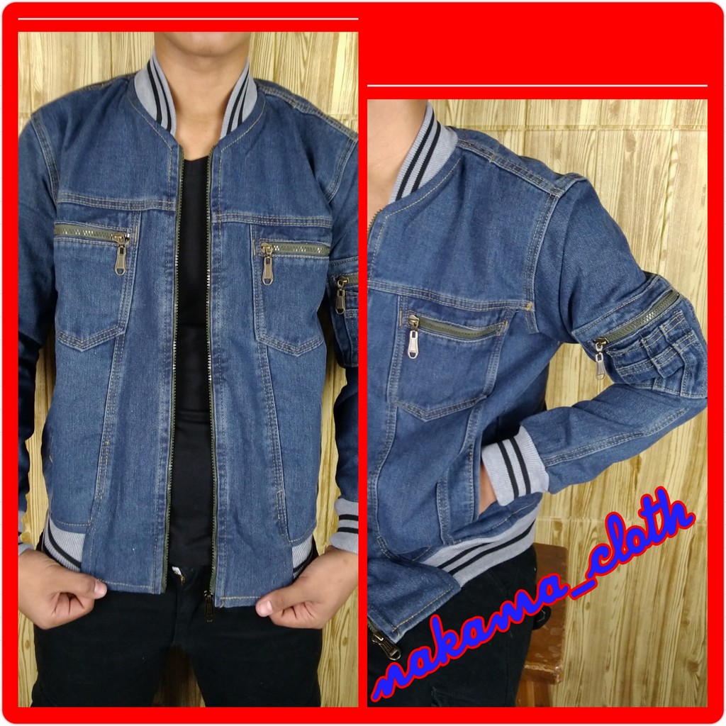 Jaket Bomber Denim Pria Bomber Jeans Pria