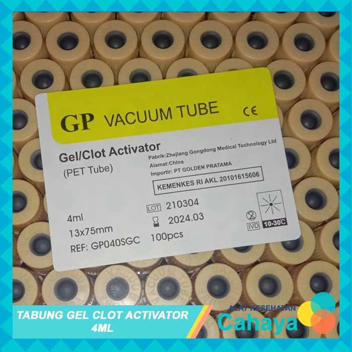 Jual Tabung Gel Clot Activator 4ml Merk GP Tabung SST Kuning