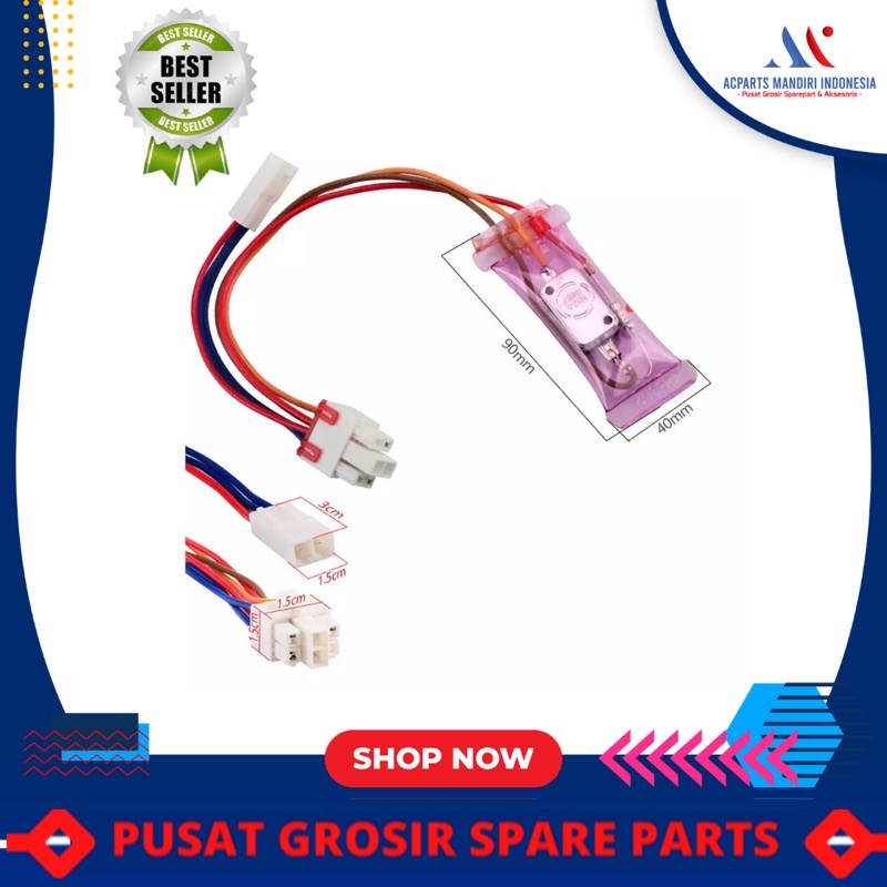 Fuse / defrost / bimetal kulkas 3 kabel 2 socket goldstar