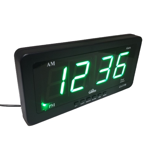 Jam Digital LED Hijau Alarm Dinding Meja Clock Caixing CX2159