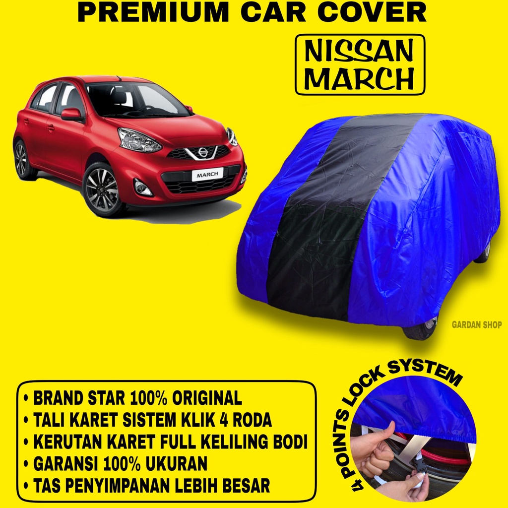 Body Cover NISSAN MARCH BIRU HITAM Penutup Bodi Mobil Nissan March Waterproof PREMIUM