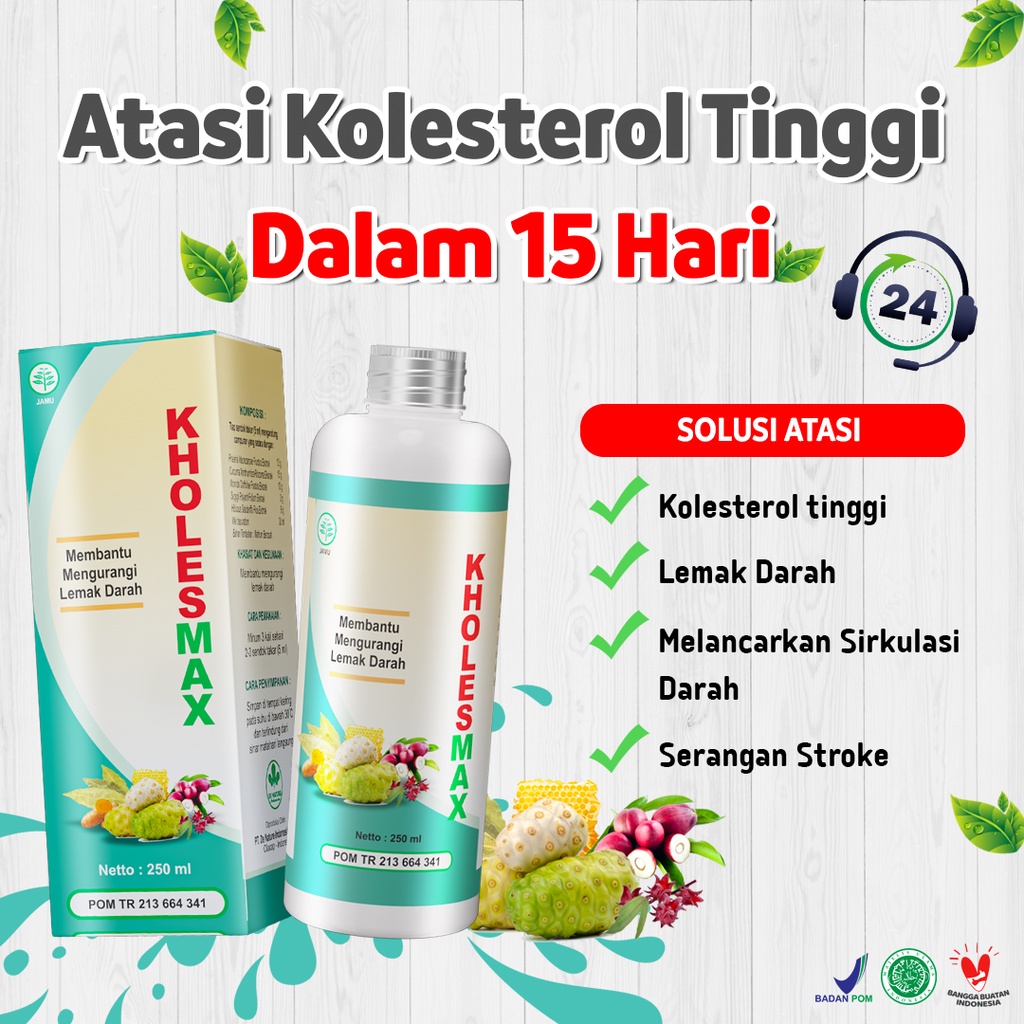 KHOLESMAX Obat Penurun Kolesterol Ampuh TRIGLISERIDA Tinggi  atasi VERTIGO JANTUNG STROKE
