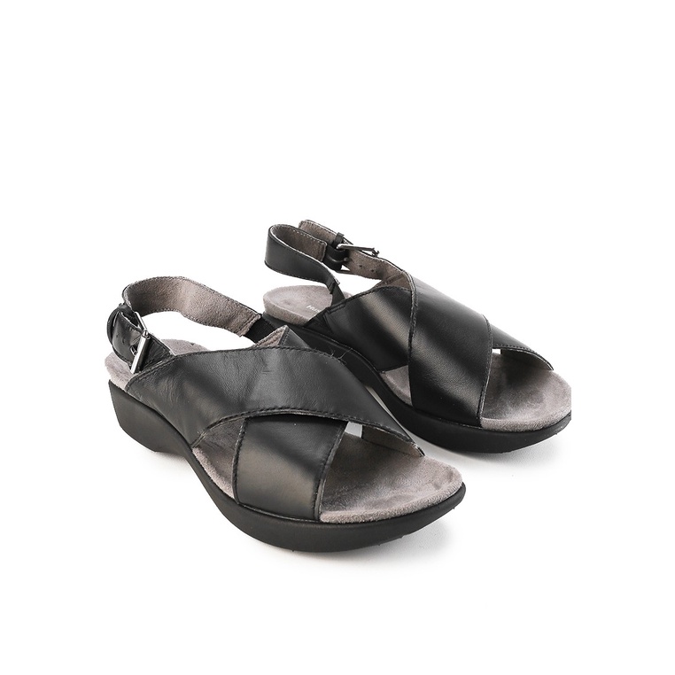 SANDAL KULIT HUSH PUPPIES WANITA ORIGINAL SLINGBACK CASUAL HITAM HW42