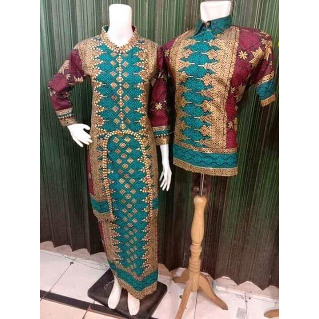 Setelan batik songket Palembang seragam