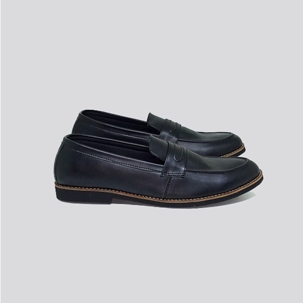 LOAFERS BIG SIZE | Sepatu Pantofel Pria Ukuran Besar Jumbo |Kulit Hitam| Sapatu Formal Casual Sekolah Kuliah Kerja Kantor