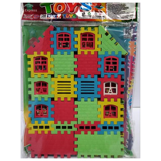 Mainan Anak Puzzle Bongkar Pasang / Block Rumah / Balok Bp Rumah