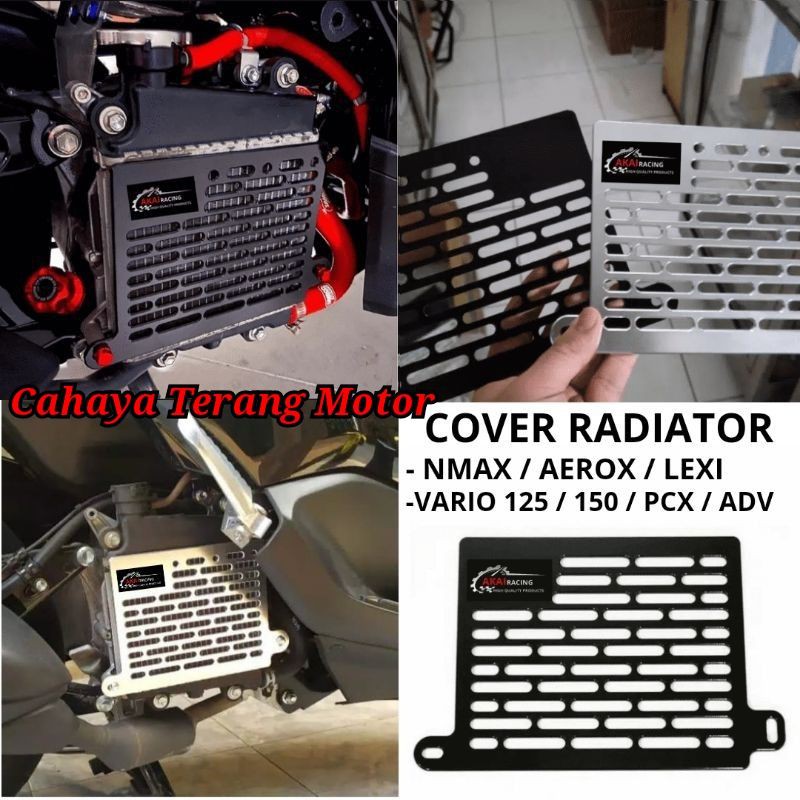 Tutup Radiator Cover Tebal 3mm Akai Nmax Old, Adv, Pcx, Nmax New 2020, Aerox, Lexi, Vario 125, 150