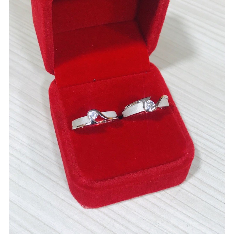 CINCIN PERMTA PASANGAN SILVER925/ LAPIS EMAS PUTIH ASLI /CPP073