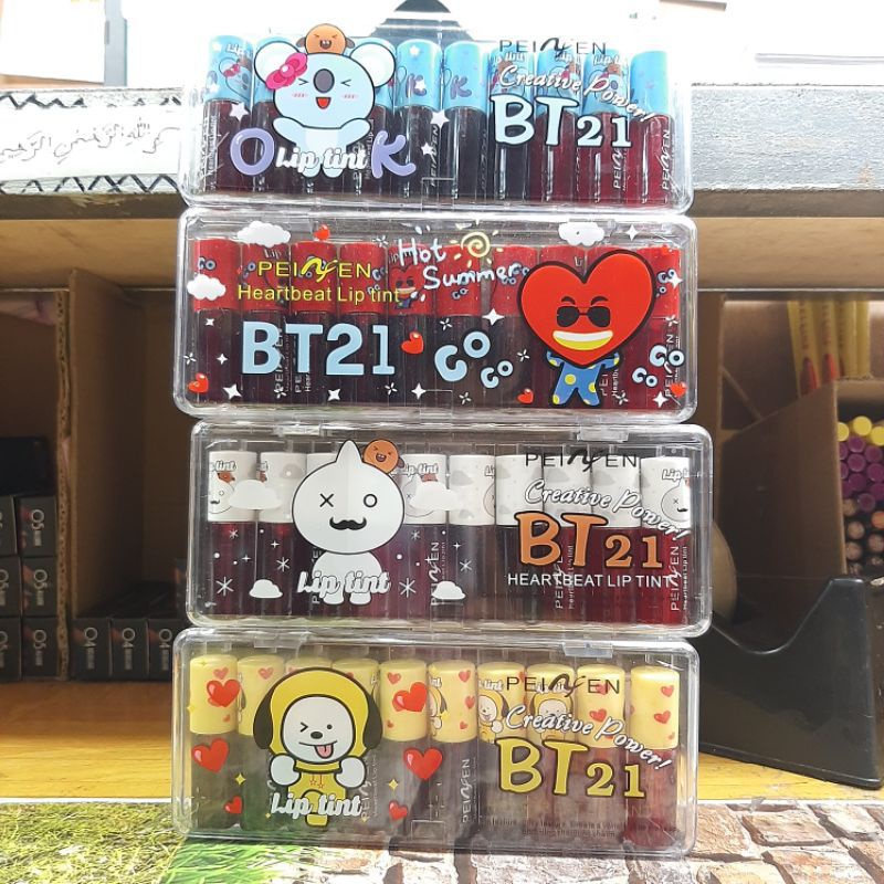 LIP TINT PEINFEN BT21 KEMASAN MIKA 10PCS