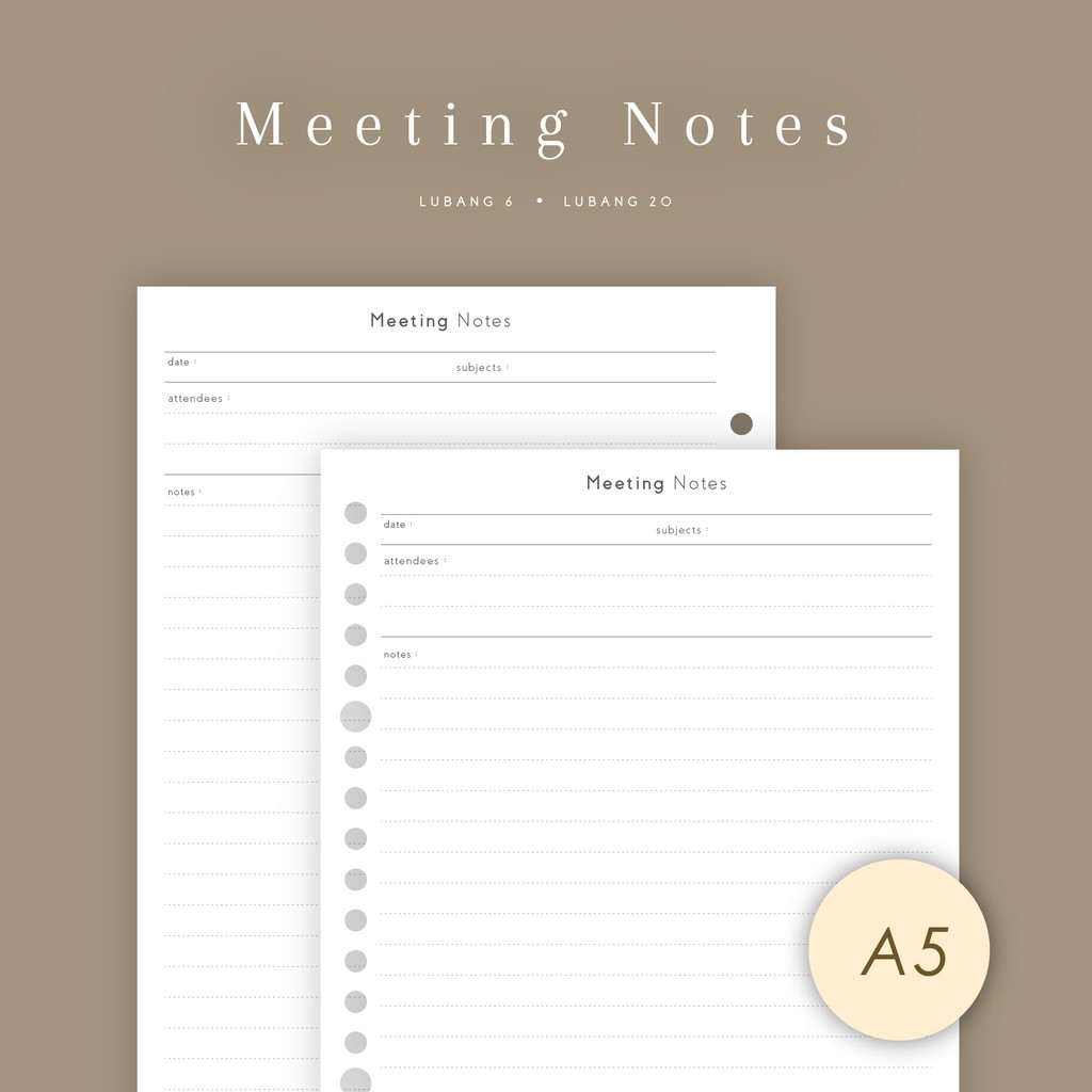 

A5 - Loose Leaf Meeting Planner by Notokata - 8017