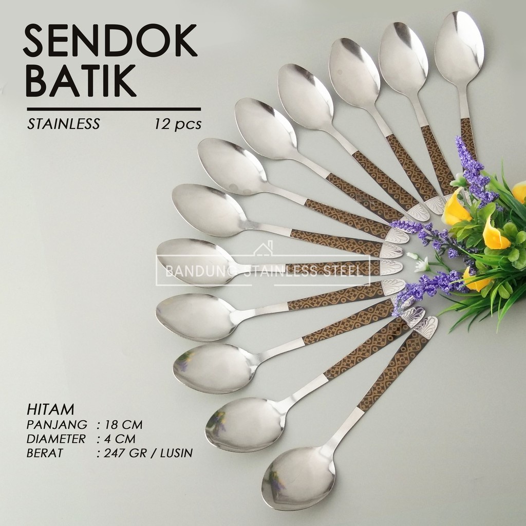 murah 12 pcs sendok Batik garpu batik stainless steel / Sendok Tipis sendok makan