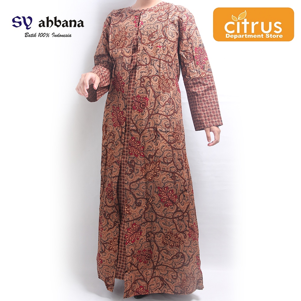 Batik Syahbana 7991400173 Gamis Wanita Warna Coklat