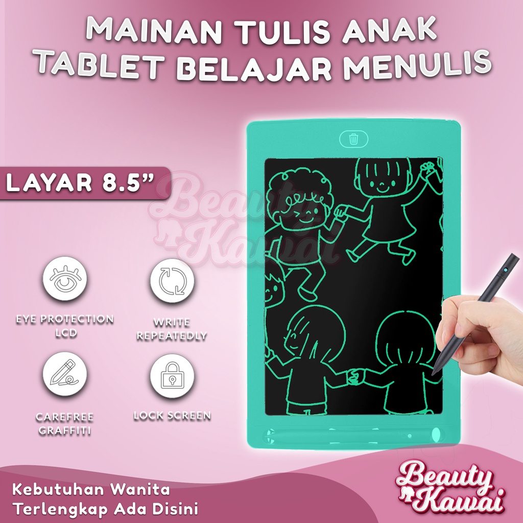 LCD Writing Tablet 8,5 Inch Papan Tulis Mainan Anak LED Drawing