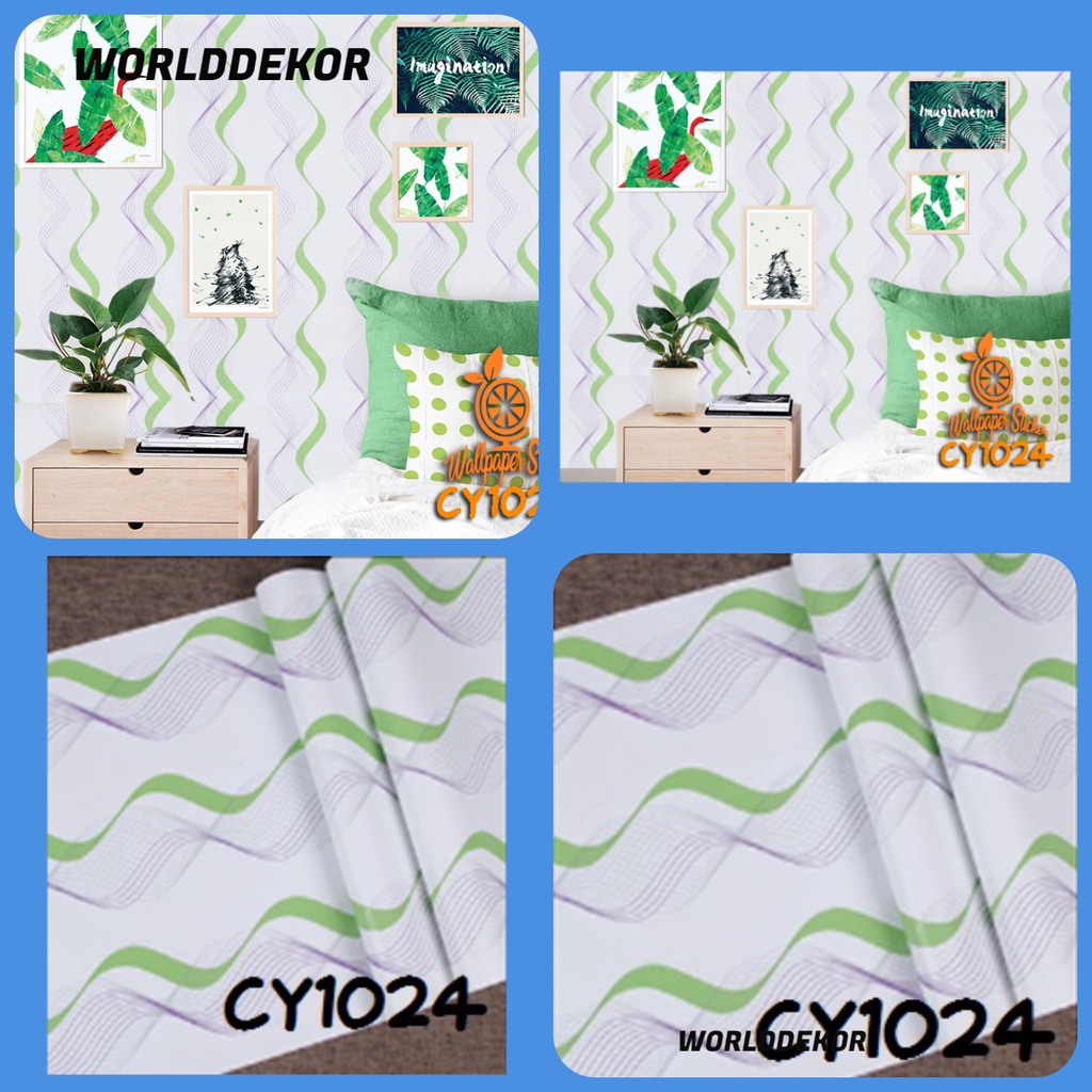 Stiker dinding Aestetic Stiker ruangan Motif 45cm x 9m Wallpaper Dinding Walpaper dekorasi dinding - WORLDDEKOR