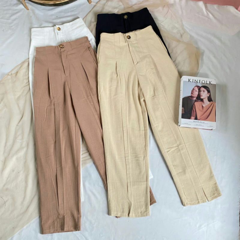 Kulot Linen Slit//Kulot Linen//Kulot Fashion Hijab//Outfit Hijab