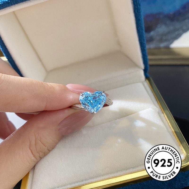 Cincin Bentuk Hati Bahan S925 Silver Untuk Wanita