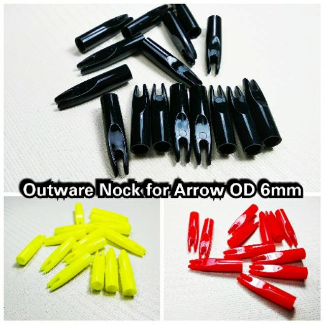 Nock Arrow 6mm Import - Nock Anak Panah - Outware Nock for OD6mm Arrow Shaft - Olahraga Panahan