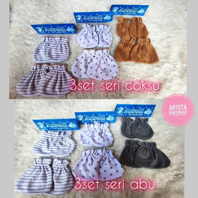 ARSELbaby - 3pasang Sartaki bayi (sarung tangan+kaki)