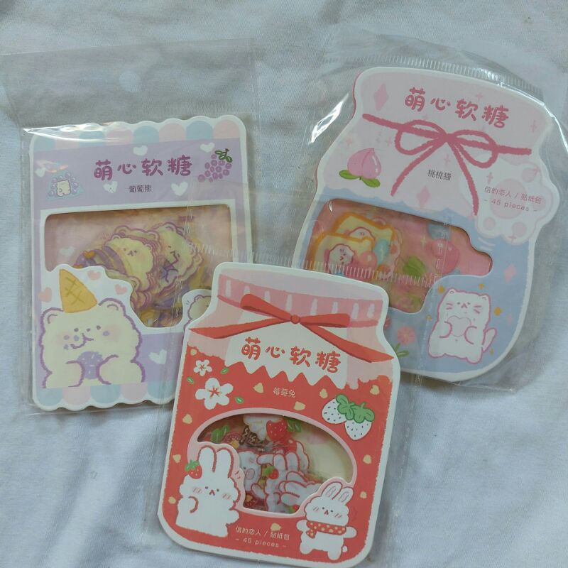 

cute animal stiker pvc tema candy