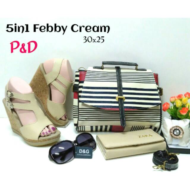 Tas Paket Sepatu 5in1 / Tas Wedges Boot Sandal 5 in 1 Febby