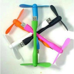 [BISA COD] Kipas Angin USB Laptop Mini 2 Baling Flexibel / Portable Travel Fan Colok Powerbank CPU Kecil Warna