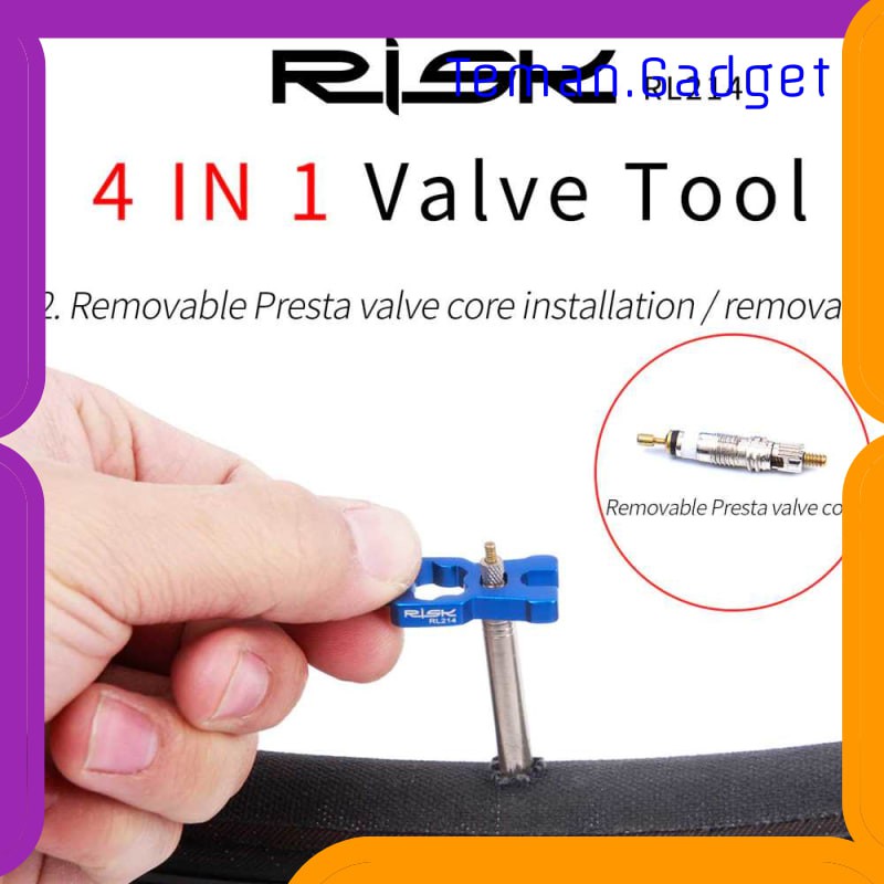 TG-IB0574 RISK Kunci Pas Sepeda 4in1 Bike Valve Wrench Schrader Presta - RL214