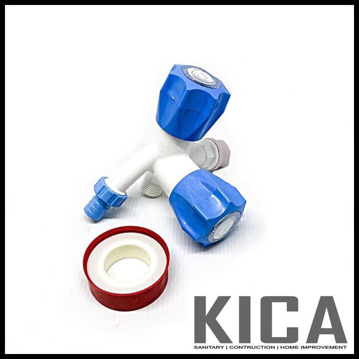 TERLARIS KERAN / KRAN CABANG PVC / KRAN KAMAR MANDI PLASTIK / KRAN DOUBLE