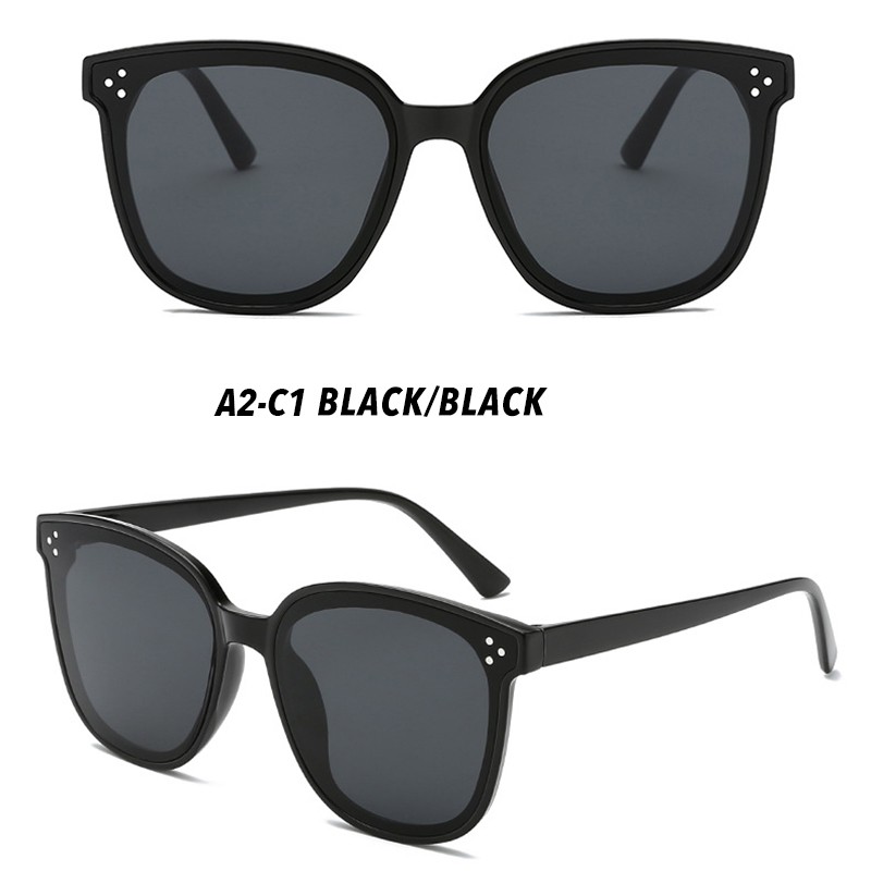 （YUZHU）COD Bayar di Tempat Korean Fashion Square Frame Kacamata Hitam Wanita Sunglasses Anti UV400