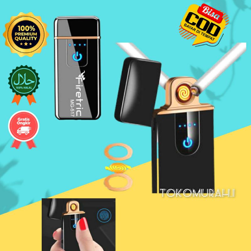 Korek Api Elektrik Original Cas USB fingerprint Unik