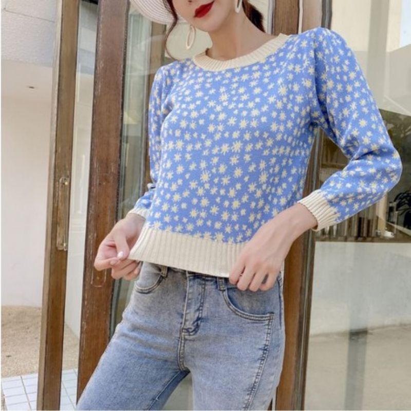 MDLV ~ 940 TRILIUM KNIT TOP LENGAN PANJANG // ATASAN RAJUT LENGAN PANJANG // FASHION IMPORT WANITA