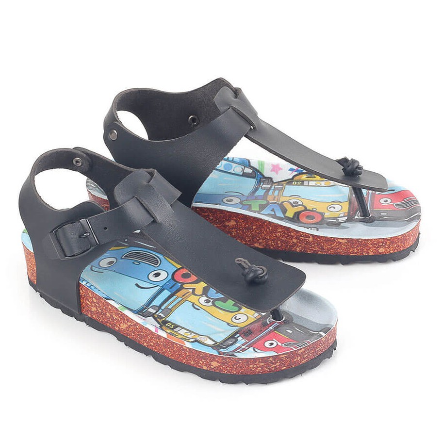 Sandal Casual Anak Laki-laki Karakter Kartun Tayo - Sandal Santai Anak Laki-laki - Sandal Tali Anak