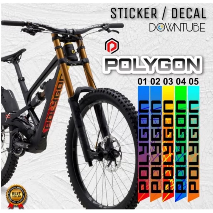 Terlaris Sticker Stiker Decal Frame Bawah Downtube Sepeda Motif Polygon