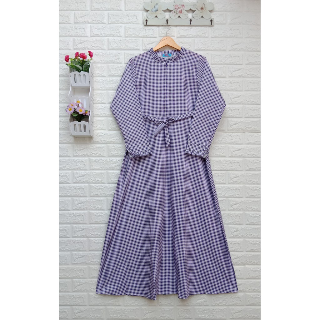 Gamis Katun Jepan Ory Motif Kotak Kecil