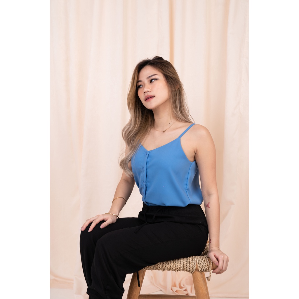 (COD) OH Fashion Basic Tank top Ella kancing premium quality korea #0018