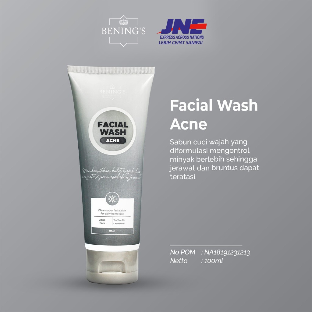 Facial Wash Acne Benings Skincare by Dr Oky (Benings Clinic) Leaf Oil, Chamomilla