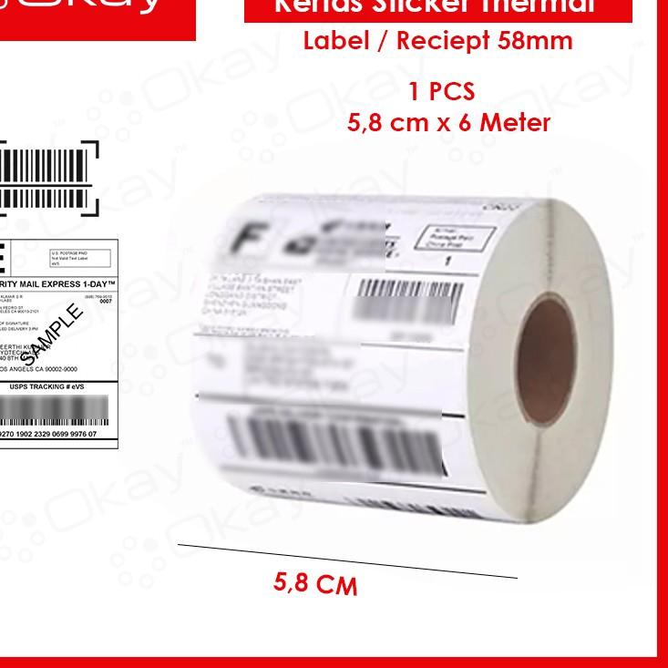 

Terlaris HVJ49 KERTAS STICKER THERMAL 58 MM cocok untuk printer Label 58MM HVJ