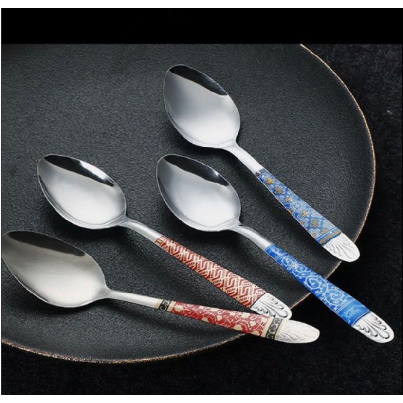 SENDOK MAKAN STAINLESS LUSINAN/SENDOK MAKAN BATIK/SENDOK BATIK 12 PCS FREE BUBBLE FBL