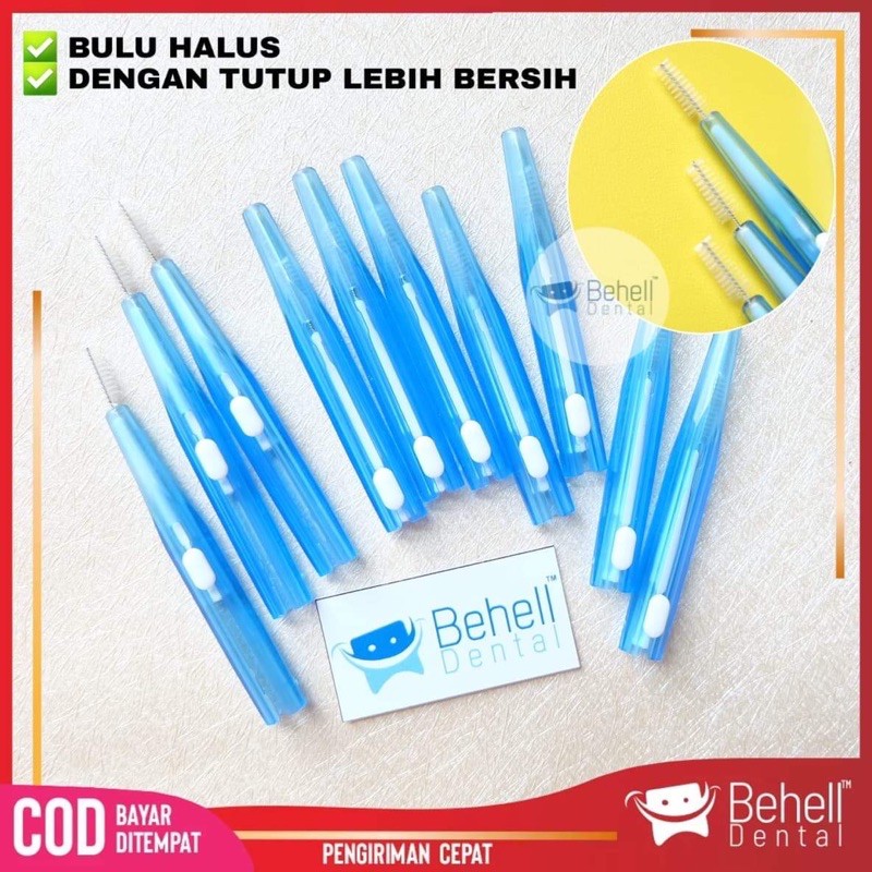 Behelldental INTERDENTAL BRUSH BEHEL HIGH QUALITY • Sikat Sela Sela Celah Gigi / Ortho brush dengan tutup - Dental orthodontic orthodontics